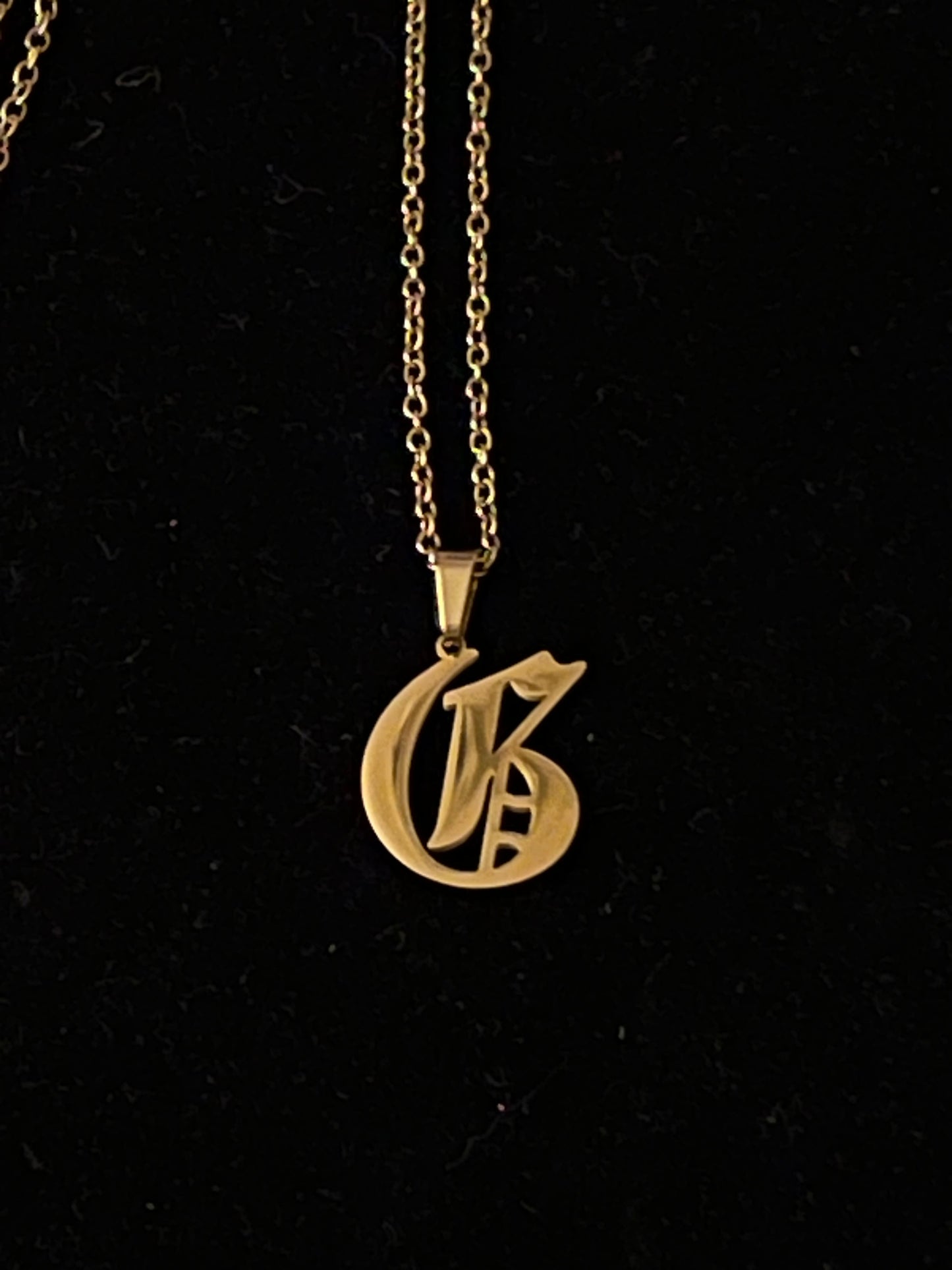 Old English Font Initial Necklace