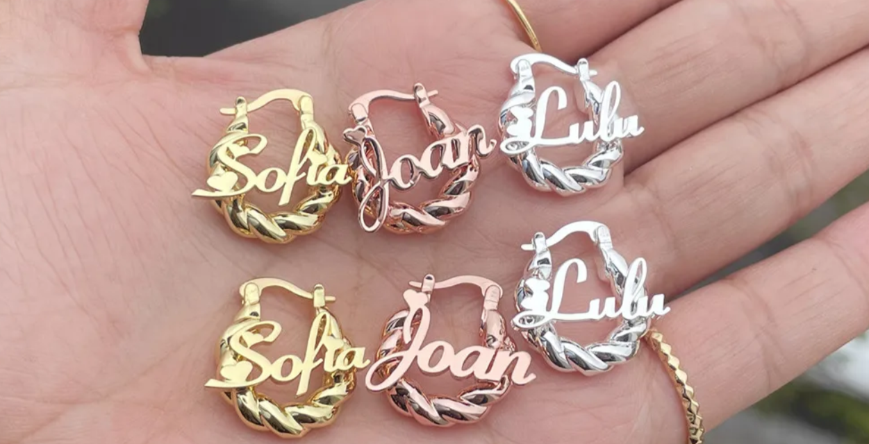 Extra Small Custom Name Hoops
