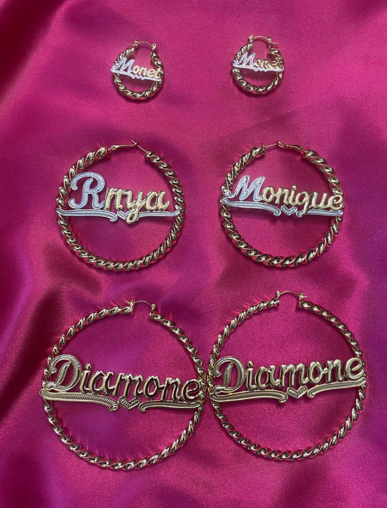 Custom Name Bamboo Hoops