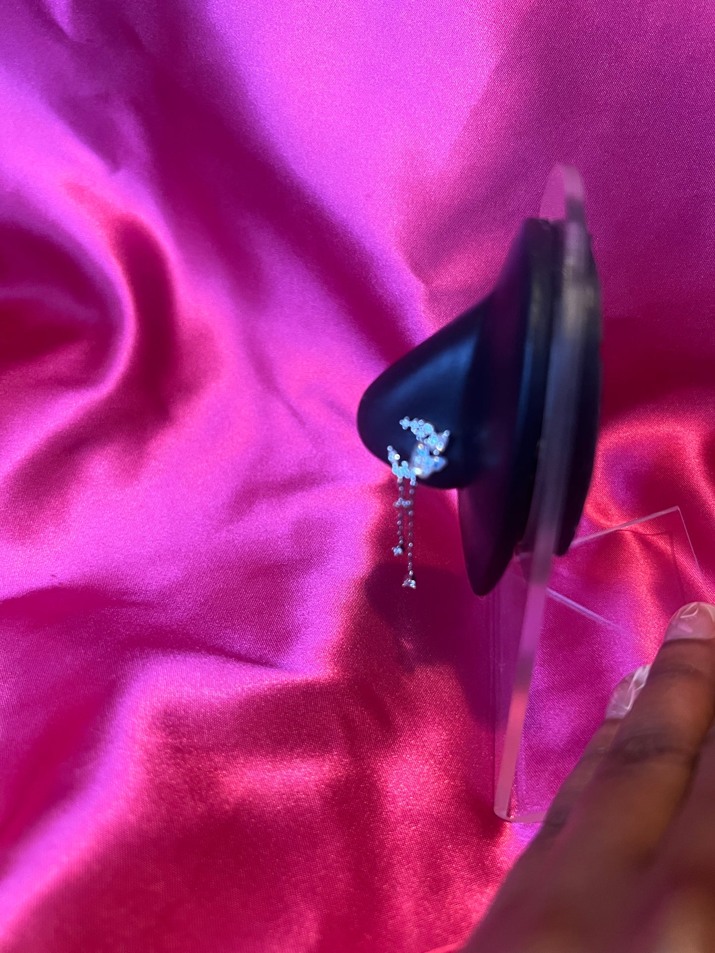 Glacier Crescent Moon Nose Pin Ring