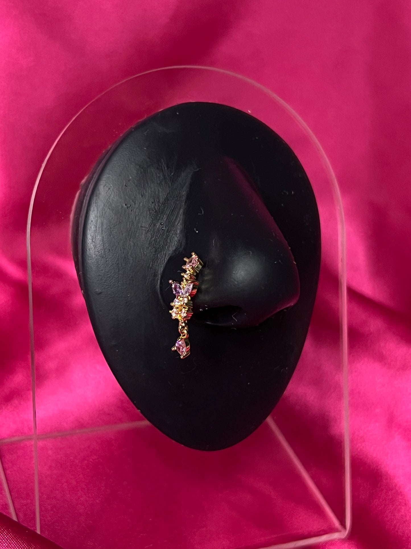 Pink Gold Butterfly Nose Pin Ring