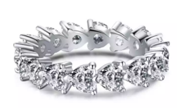 Silver Love Heart Ring Band