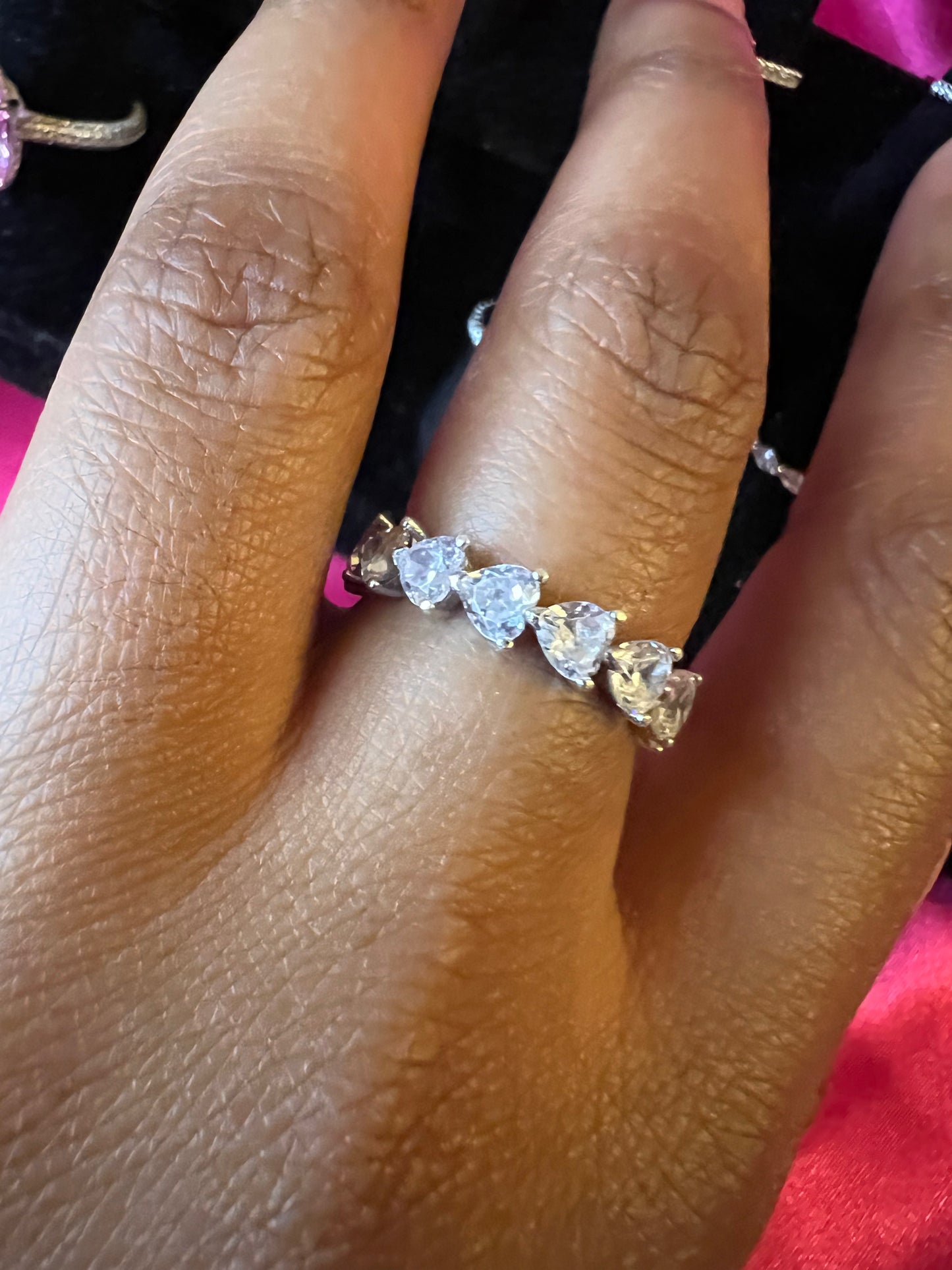 Silver Love Heart Ring Band