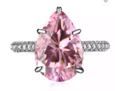 Pink Pear Cut Diamond Ring