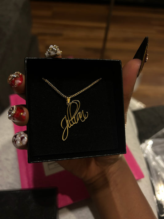 Cursive Script Nam Necklace