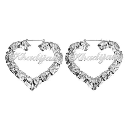 Custom Heart Name Earrings