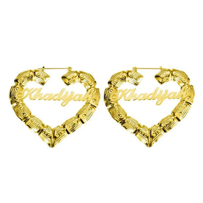 Custom Heart Name Earrings