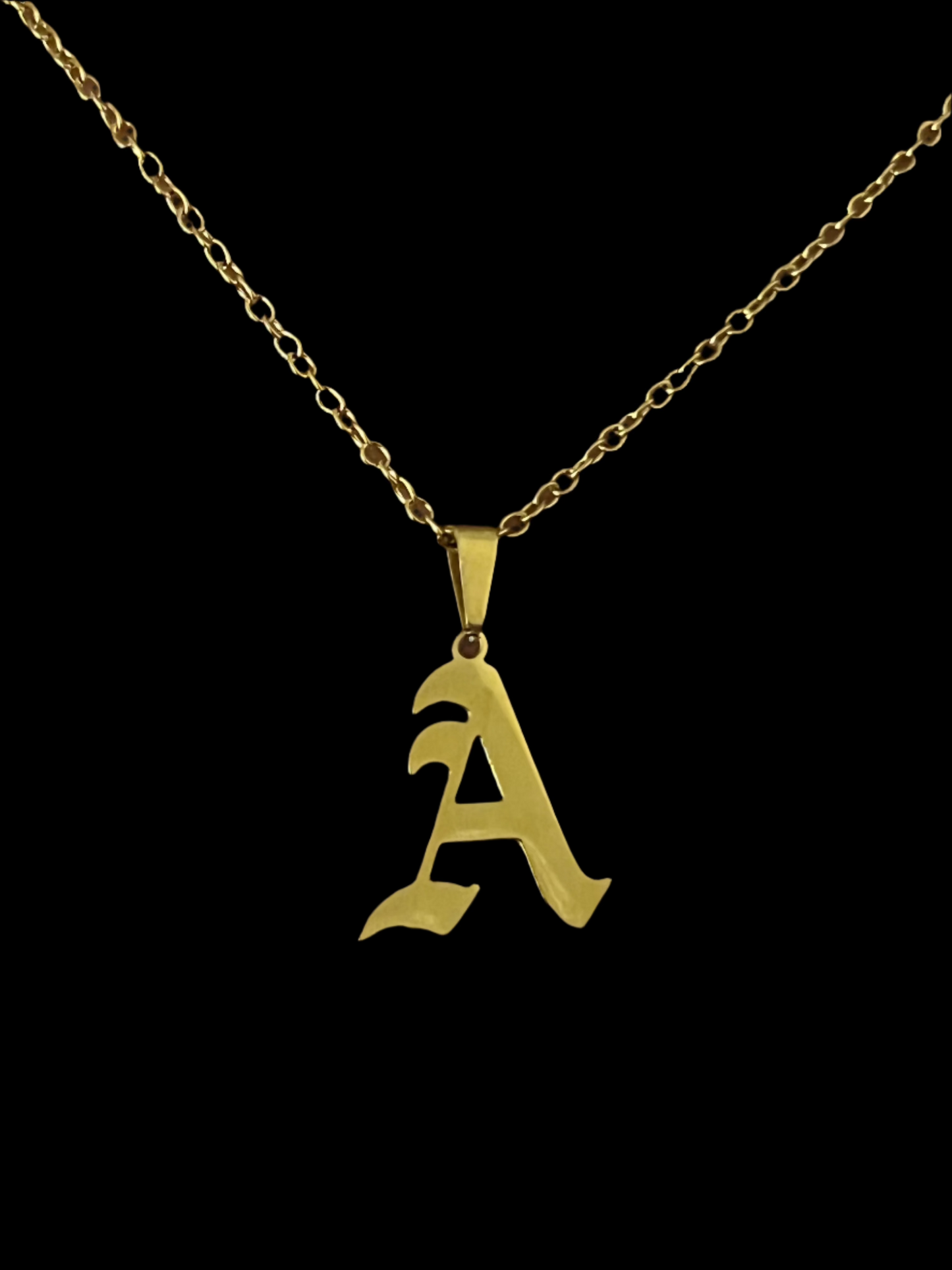 Old English Font Initial Necklace