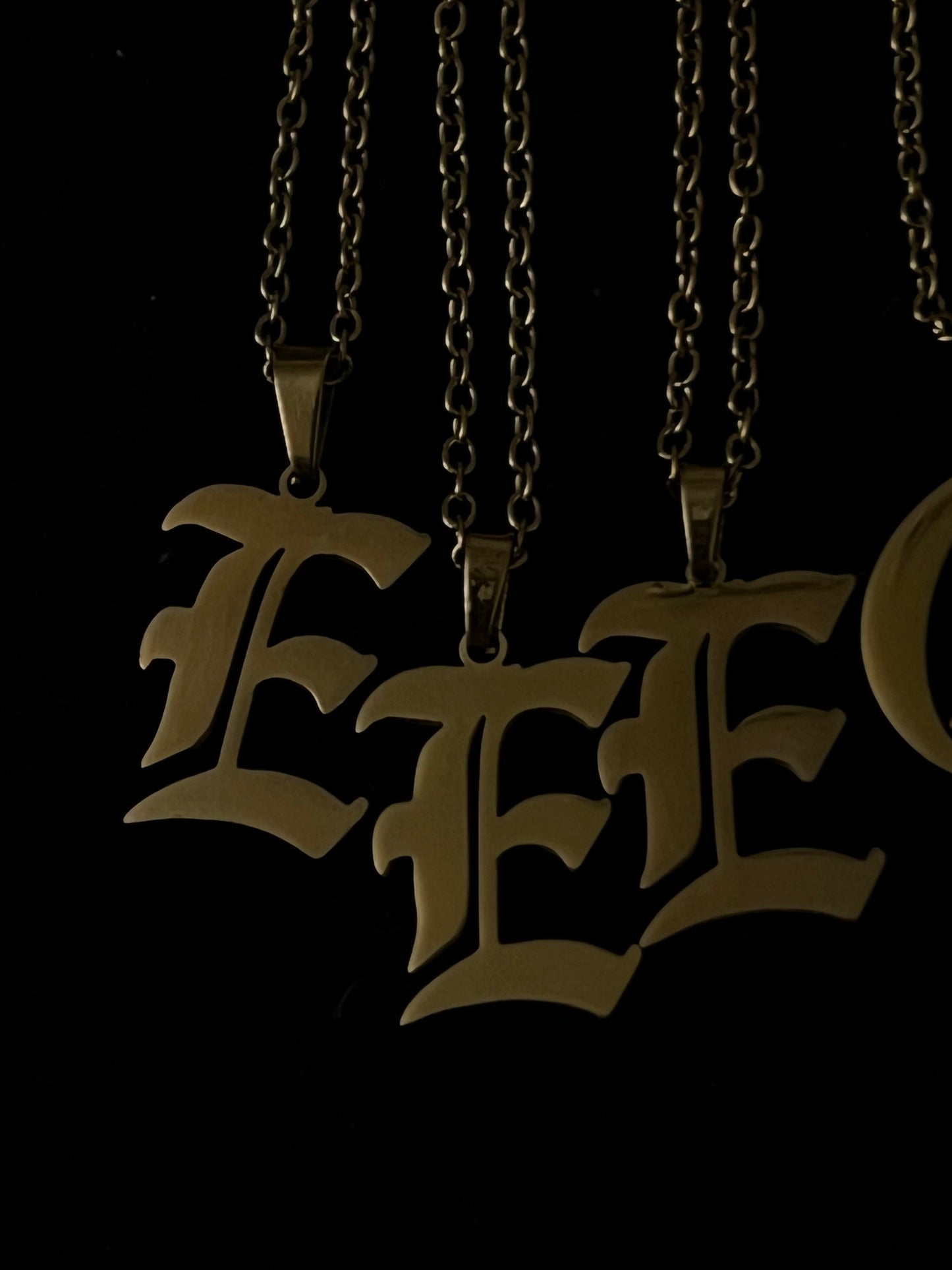 Old English Font Initial Necklace