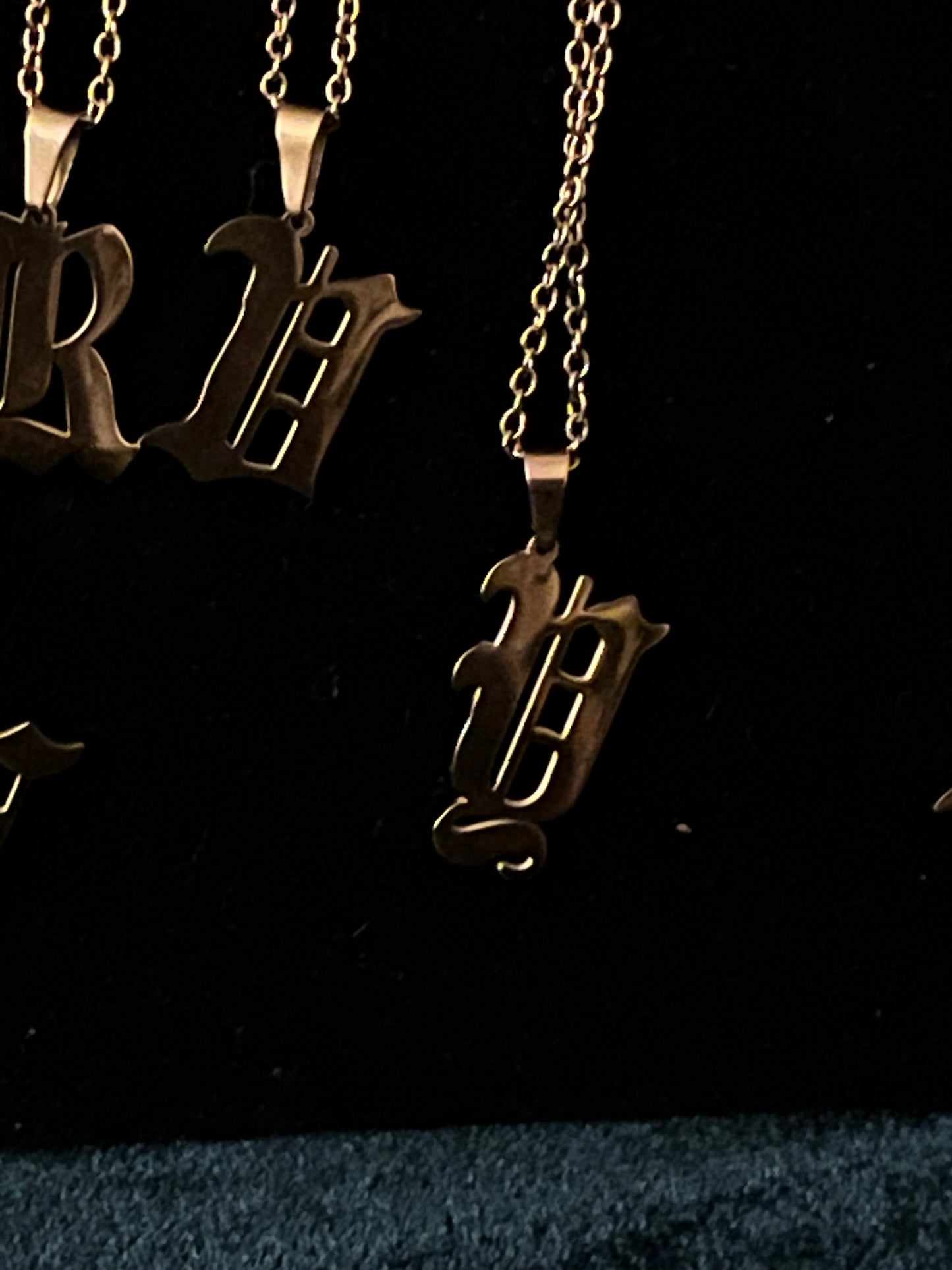 Old English Font Initial Necklace