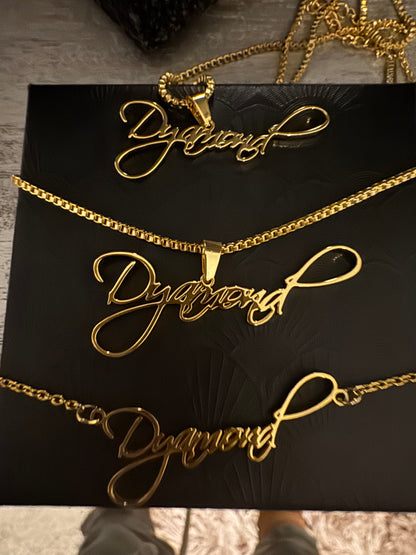 Cursive Script Nam Necklace