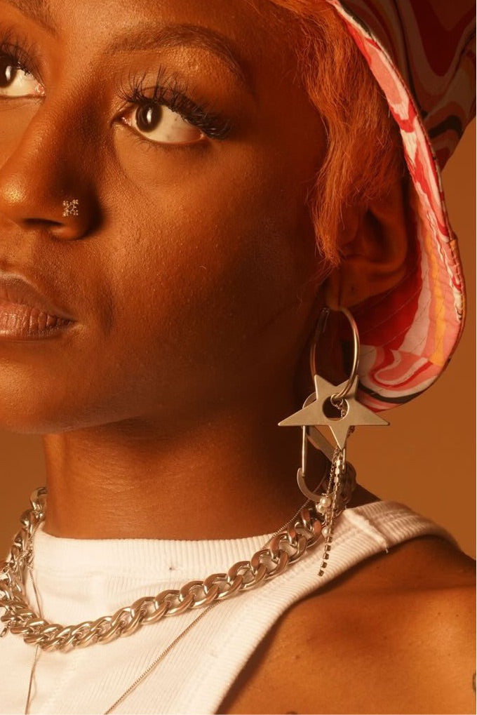 Chrome Cross Nose Piercing