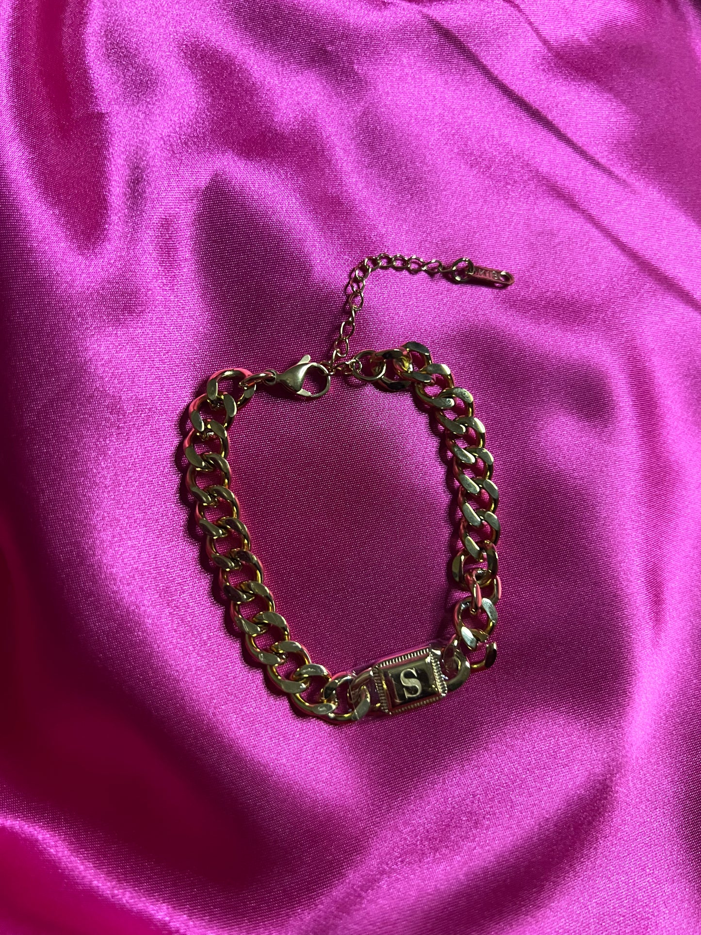 Cuban Chain Initial Bracelet (Unisex)