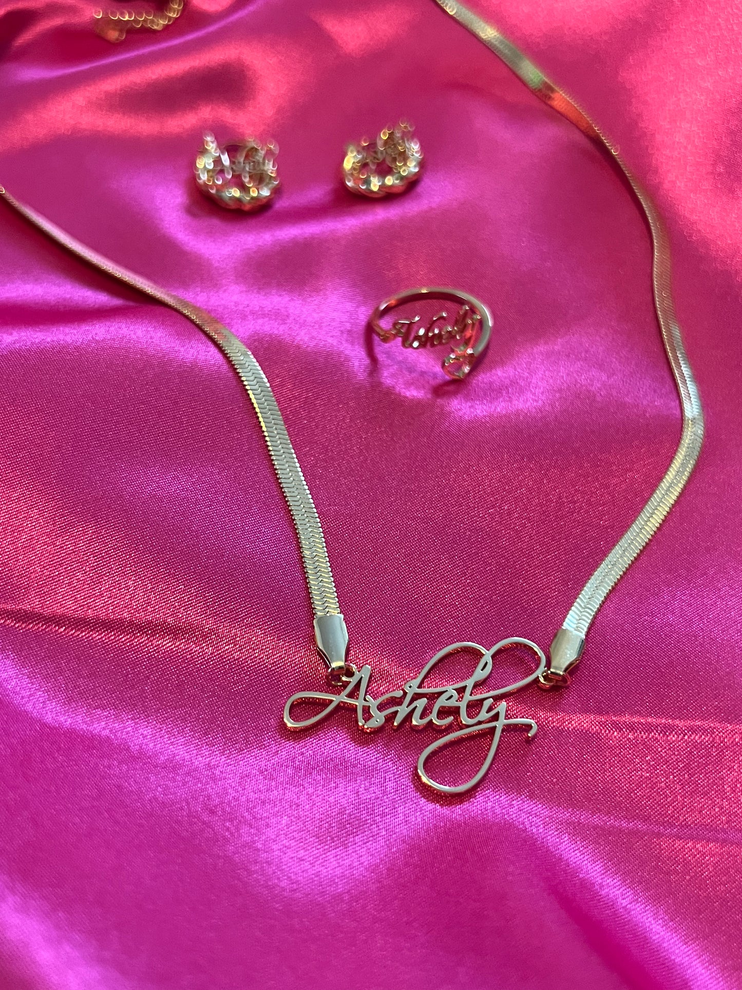 Custom Name Necklace with Snake Chain