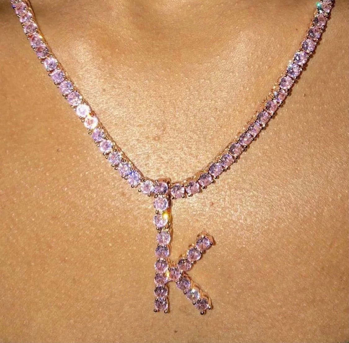 Iced Out Initial Tennis Chain