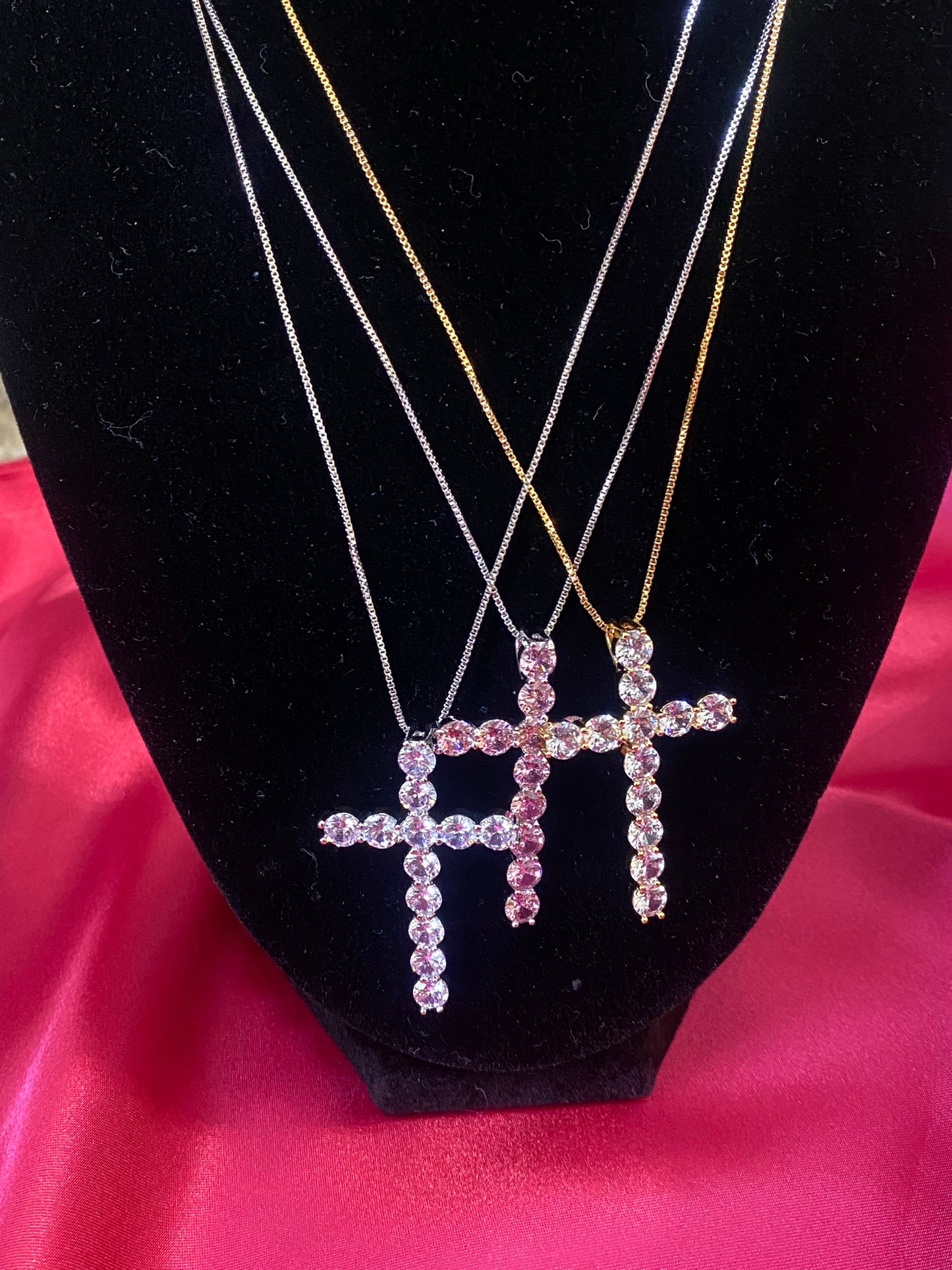 Blinged Out Cross Necklace